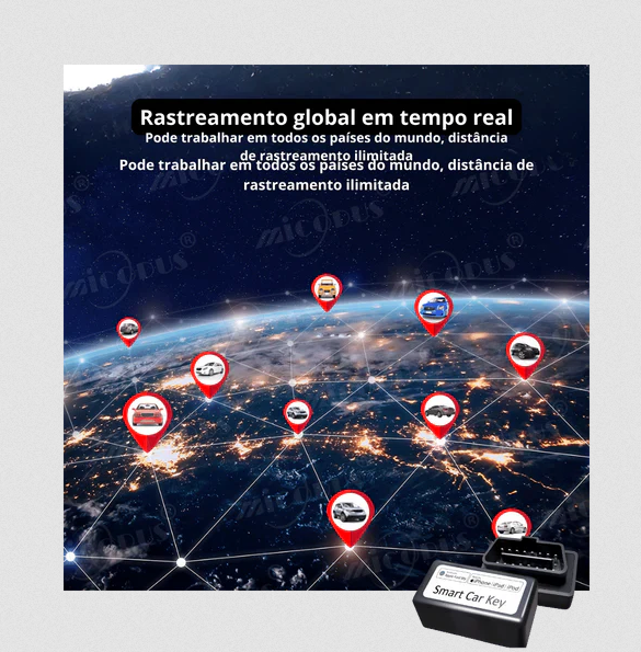 Rastreador Global Inteligente de Carro GPS-  OBD Smart Key - Anti-Roubo.