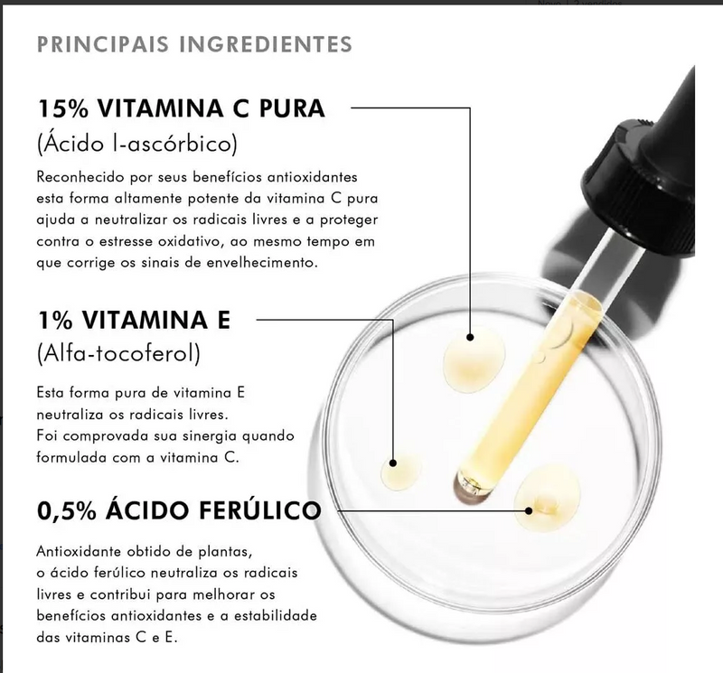 SkinCeuticals Ferulic Sérum C E  Antioxidante para pele normal/seca/sensível de 30mL