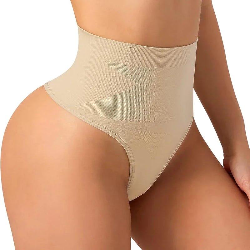 Tanga modeladora de cintura alta sem costura, controle o shape da barriga.