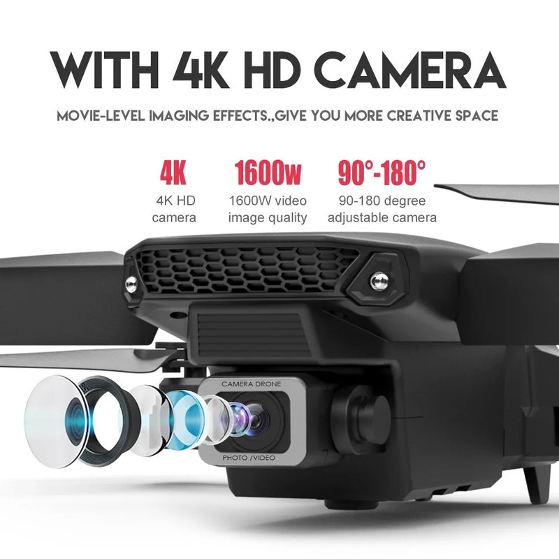 Espetacular DRONE E88 Pro - 2 X HD Camera HD com 4K 1080x720 pixels - Dobrável - WIFI